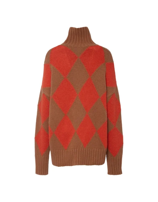 Argyle SweaterCamel/Orange in Wool