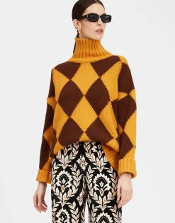 Argyle SweaterYellow / Brown in Wool