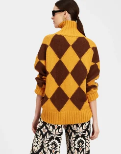 Argyle SweaterYellow / Brown in Wool