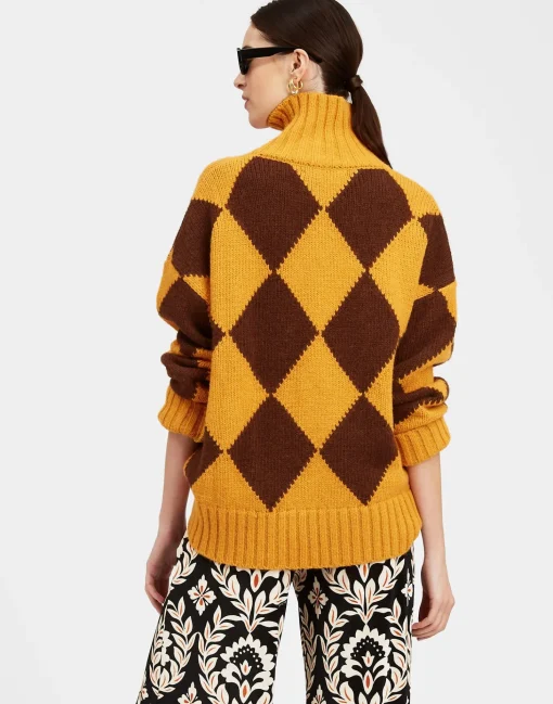 Argyle SweaterYellow / Brown in Wool