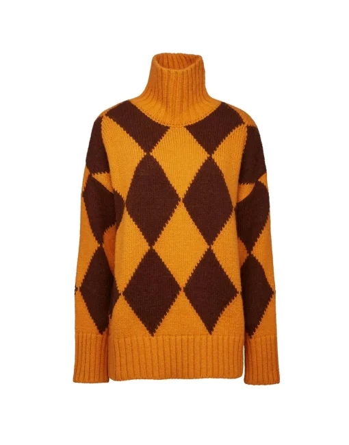 Argyle SweaterYellow / Brown in Wool