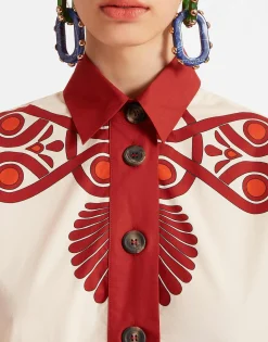 Artemis DressMedallion Placée Cream in Cotton Poplin
