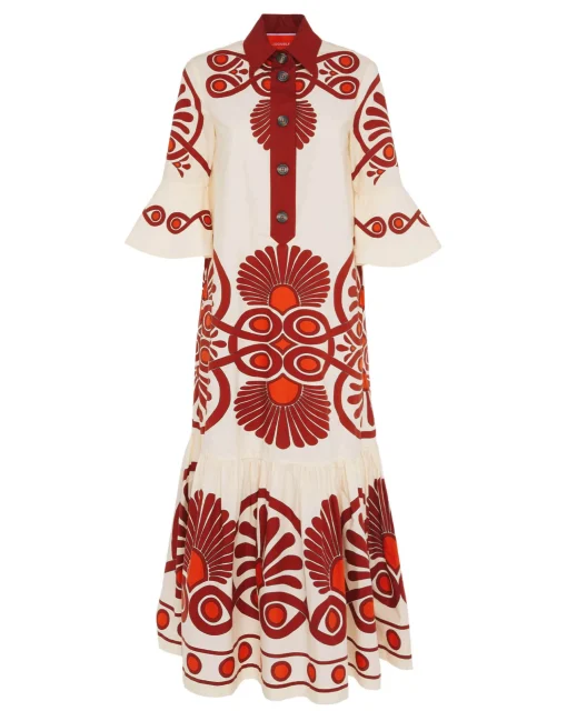 Artemis DressMedallion Placée Cream in Cotton Poplin