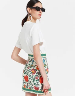 Baia Mini SkirtDragonflower Mini Multicolor in Shot Cotton