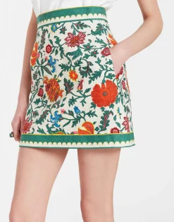 Baia Mini SkirtDragonflower Mini Multicolor in Shot Cotton