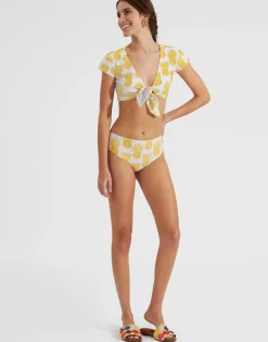 Bardot TopPineapple Sunflower White in Lycra