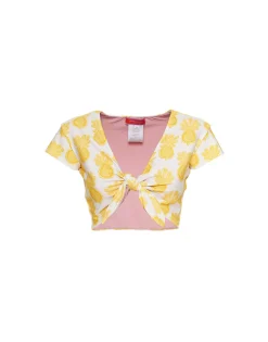 Bardot TopPineapple Sunflower White in Lycra