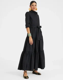 Bellini DressSolid Black in Cotton Poplin