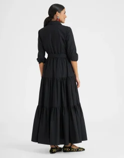 Bellini DressSolid Black in Cotton Poplin