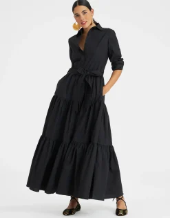 Bellini DressSolid Black in Cotton Poplin