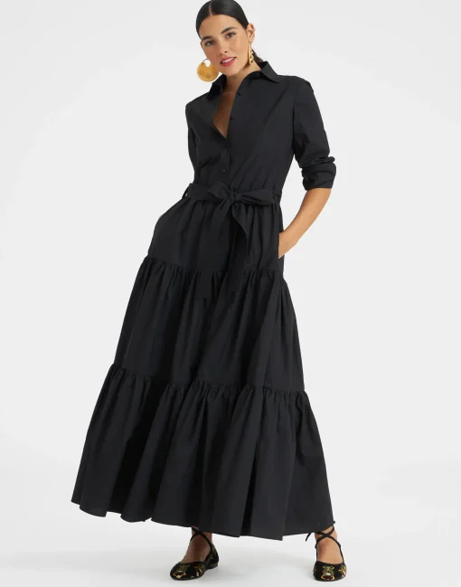 Bellini DressSolid Black in Cotton Poplin