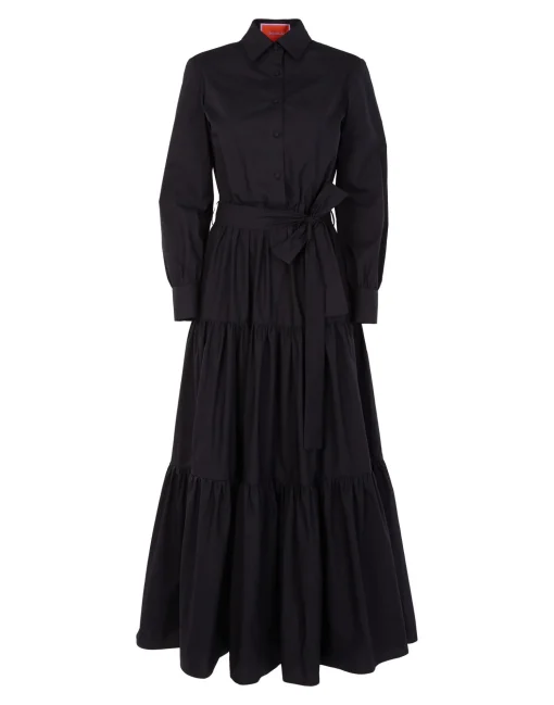 Bellini DressSolid Black in Cotton Poplin