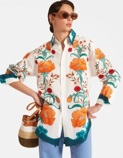 Better Than Your Boyfriend's ShirtMorpheus Placée Orange in Summer Poplin