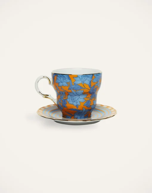 Big Mama Cup And SaucerLilium Zafferano in Porcelain