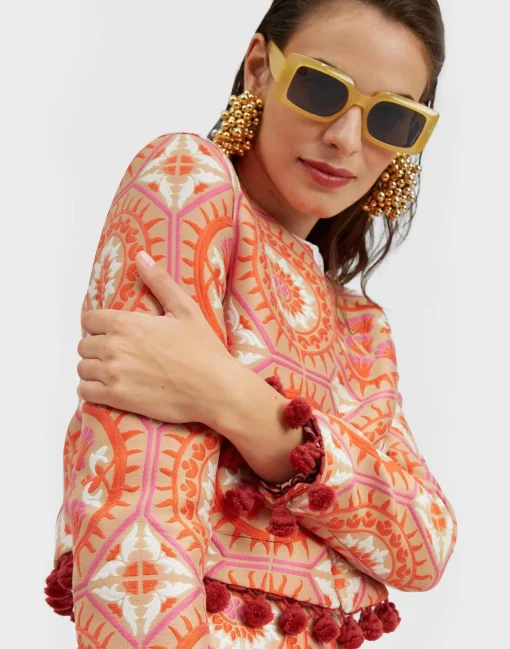 Bijoux JacketSun Orange in Jacquard  With Tassels