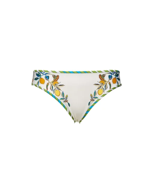Bikini BottomBorboni Placée Bianco in Lycra
