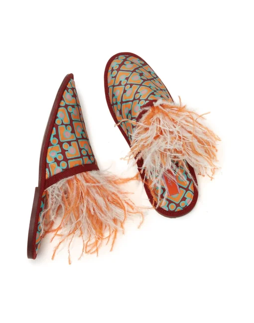 Boudoir SlipperPuzzle Bordeaux in Faille