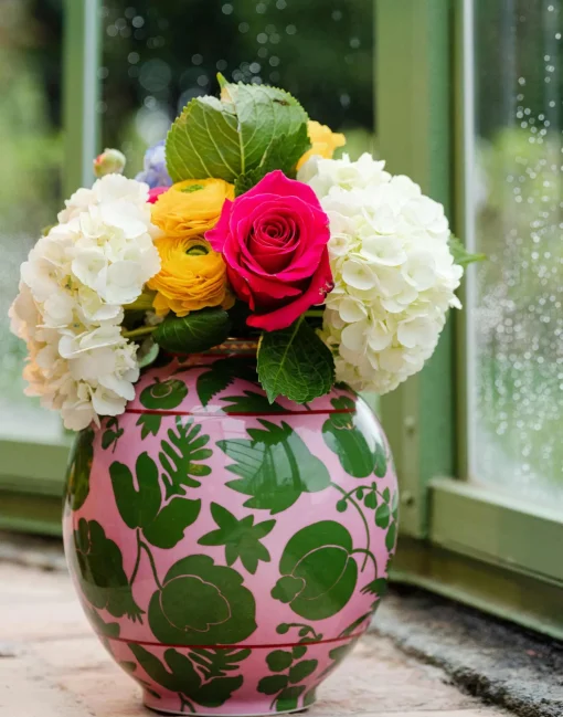 Bubble VaseWildbird Rosa/Verde in Porcelain
