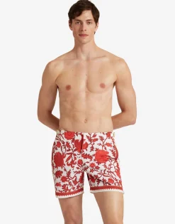 Bulldog Swim ShortsDragonflower Placèe Red in Recycled Polyester