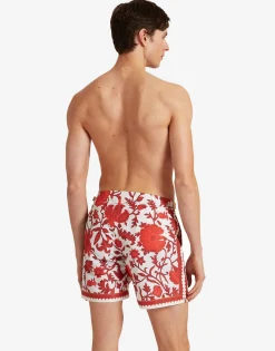 Bulldog Swim ShortsDragonflower Placèe Red in Recycled Polyester