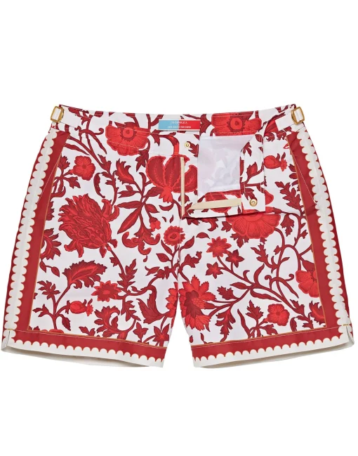 Bulldog Swim ShortsDragonflower Placèe Red in Recycled Polyester