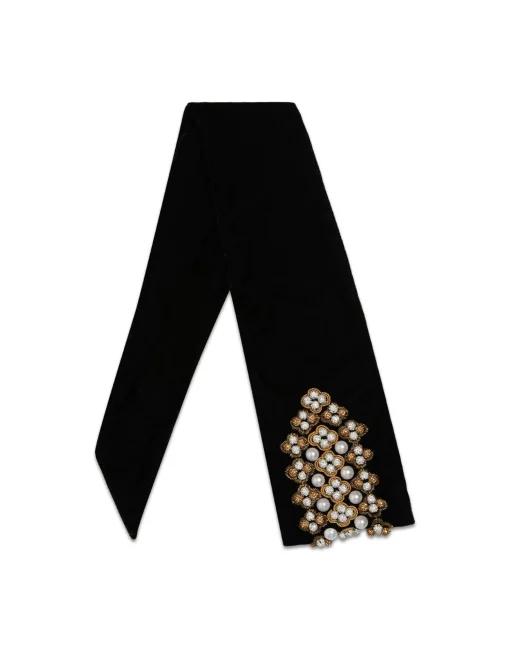 Caterina BeltSolid Black in Velvet