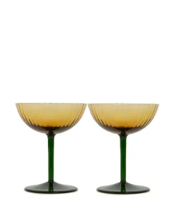 Champagne Coupe Set of 2Giallo in Glass
