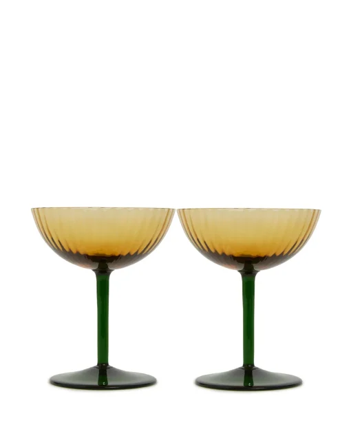Champagne Coupe Set of 2Giallo in Glass