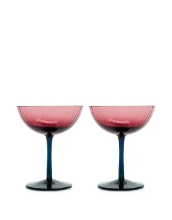 Champagne Coupe Set of 2Viola in Glass