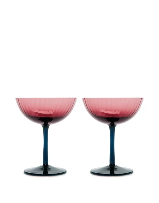 Champagne Coupe Set of 2Viola in Glass