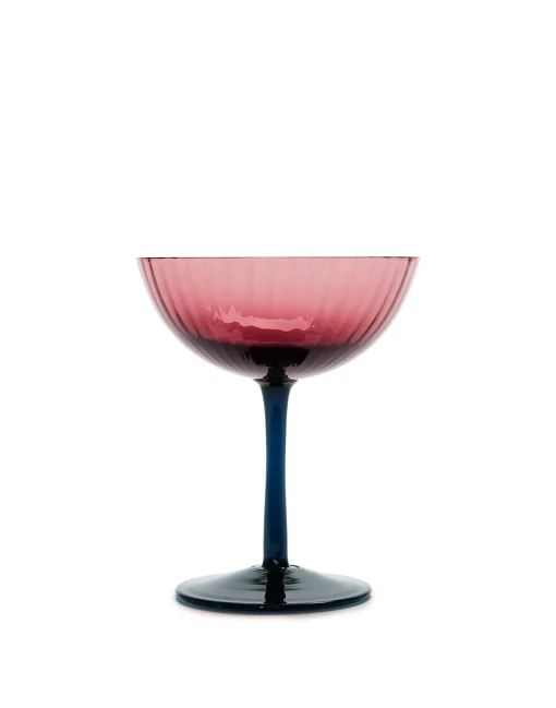 Champagne Coupe Set of 2Viola in Glass