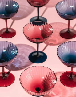 Champagne Coupe Set of 2Viola in Glass