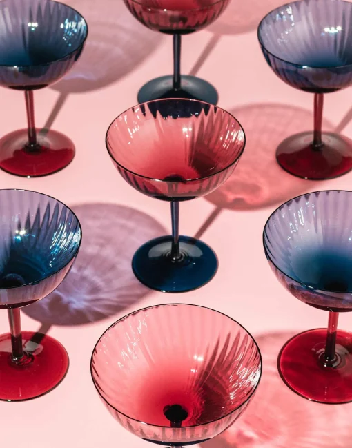 Champagne Coupe Set of 2Viola in Glass