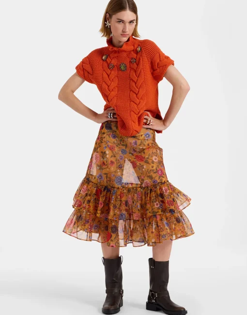 Charlotte SkirtBotticelli Rust in Organza