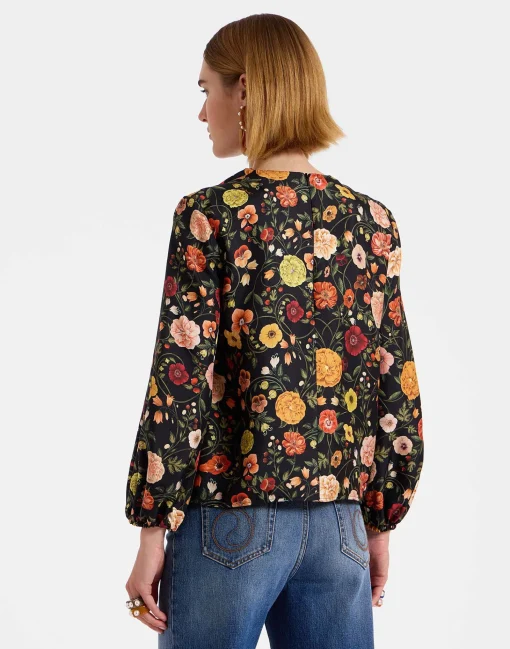 Charming TopBotticelli Black in Silk Twill