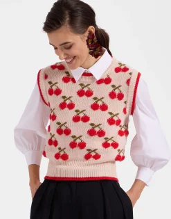 Cherry VestOff White in Wool