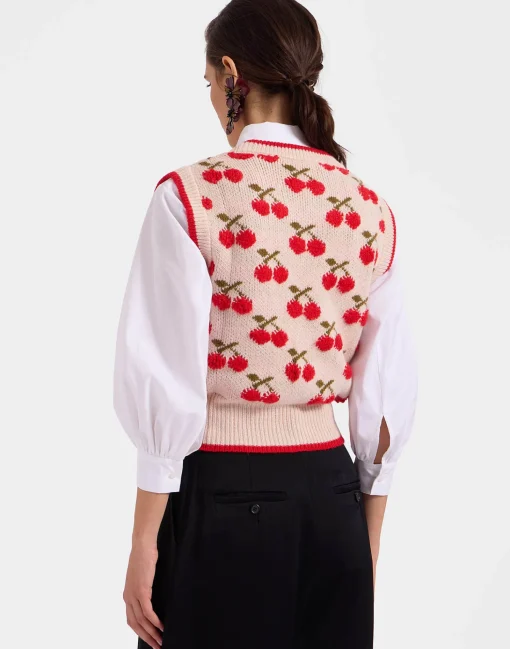 Cherry VestOff White in Wool