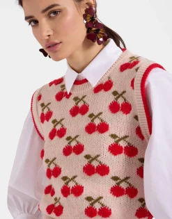 Cherry VestOff White in Wool