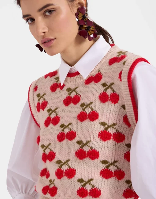 Cherry VestOff White in Wool