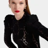 Clingy TopSolid Black in Stretch Lace