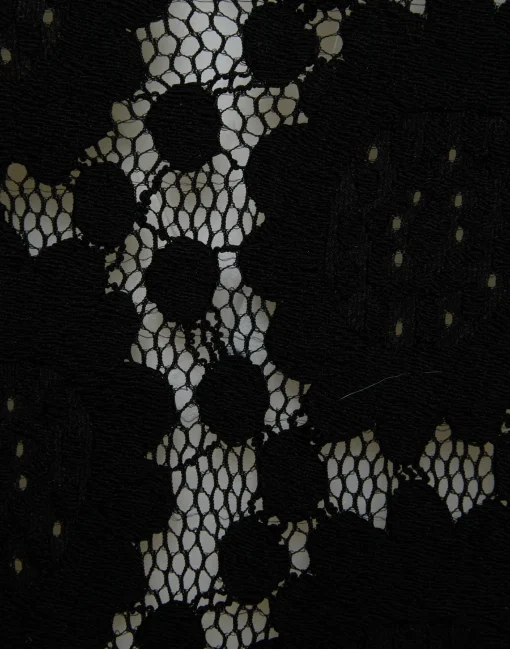 Clingy TopSolid Black in Stretch Lace