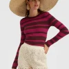 Crew TopSolid Fuchsia in Cotton Cashmere