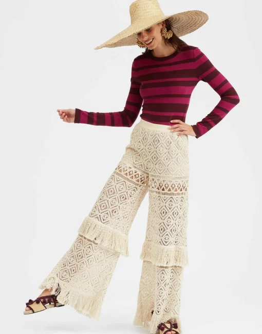 Crew TopSolid Fuchsia in Cotton Cashmere