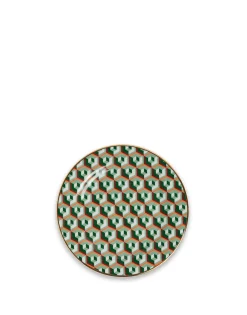 Dessert Plate Set of 2Cubi Verde in Porcelain