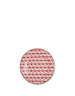 Dessert Plate Set of 2Cubi Rosso in Porcelain