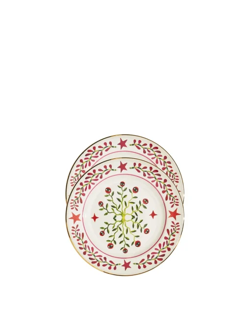 Dessert Plates Set of 2Eye Vines in Porcelain