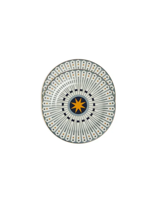 Dessert Plates Set Of 2Feria Sky Blue in Porcelain