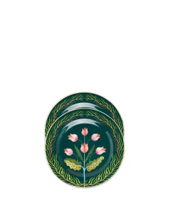 Dessert Plates Set of 2Tulips in Porcelain