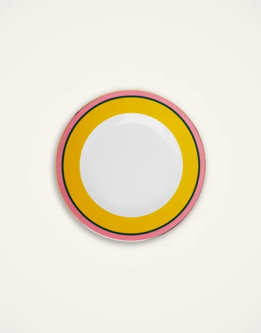 Dinner Plates Set Of 2Rainbow Yellow in Porcelain