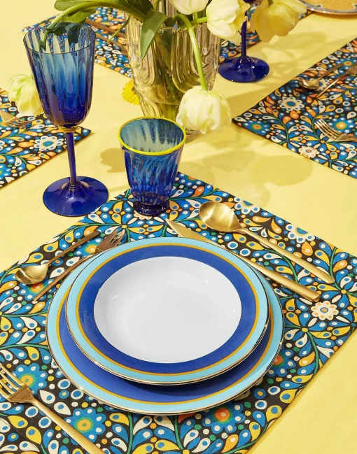 Dinner Plates Set Of 2Rainbow Blue in Porcelain